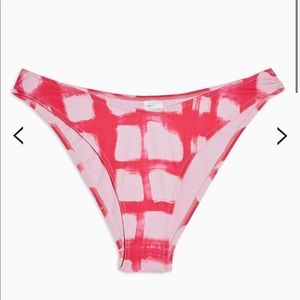 Pink Check High Leg Bikini Bottoms